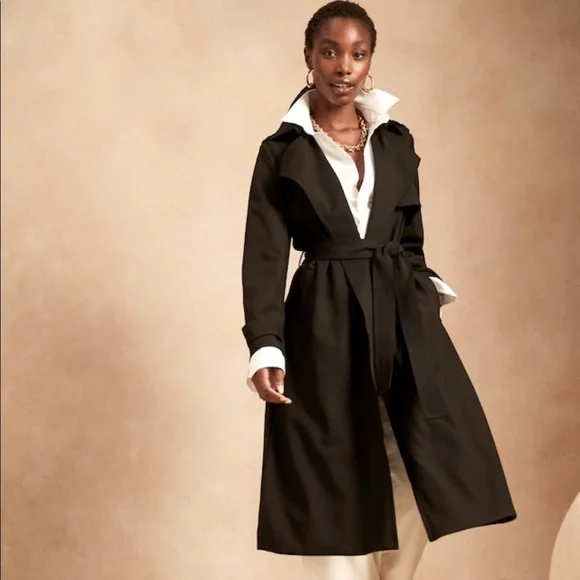 NWOT Banana Republic Soft Trench Coat - Picture 2 of 11